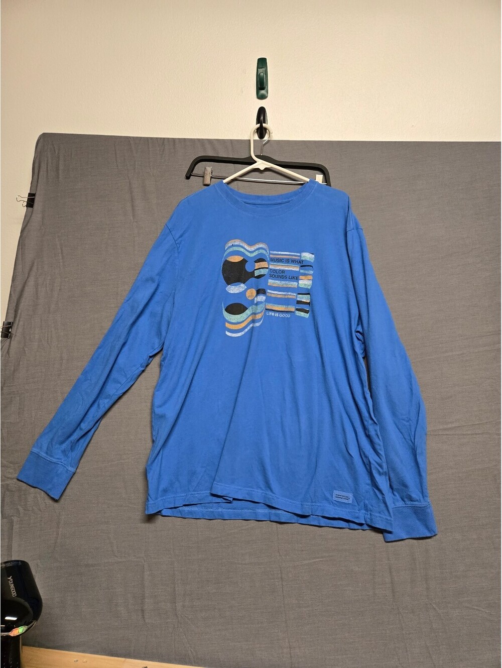 Life Is Good Blue Long Sleeve Graphic T Shirt